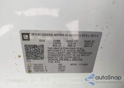 2020 GMC Terrain Fwd Slt from USA, damaged, VIN 3GKALPEX0LL180151